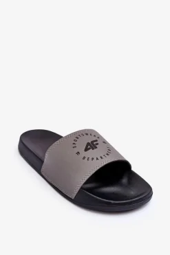 Online Klasyczne Klapki Męskie SS23FFLIM074-25S Szaro-Czarne Męskie Klapki Męskie Klasyczne