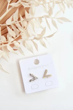 Kolczyki>Glam Chic Klasyczne Kolczyki W Kształcie Litery V Złote