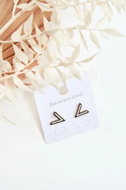 Kolczyki>Glam Chic Klasyczne Kolczyki W Kształcie Litery V Złote