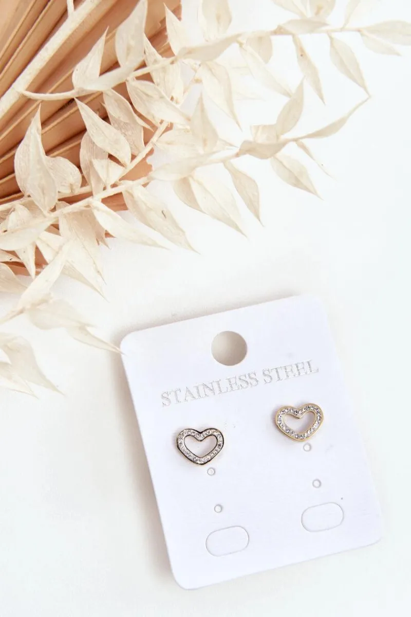 Hot Glam Chic Klasyczne Kolczyki W Kształcie Serca Złote