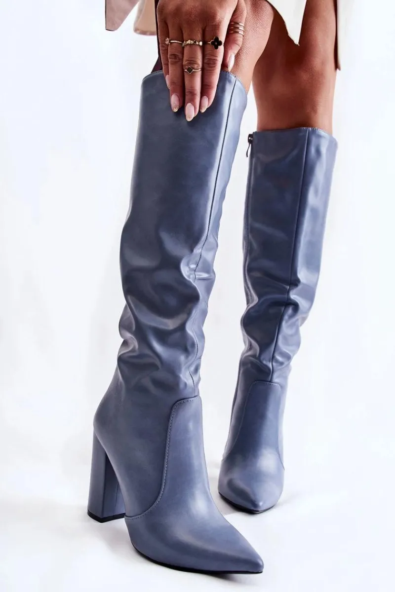 Klasyczne Kozaki Na Słupku e Mayra Damskie Kozaki Na Słupku|Kozaki Przed Kolano