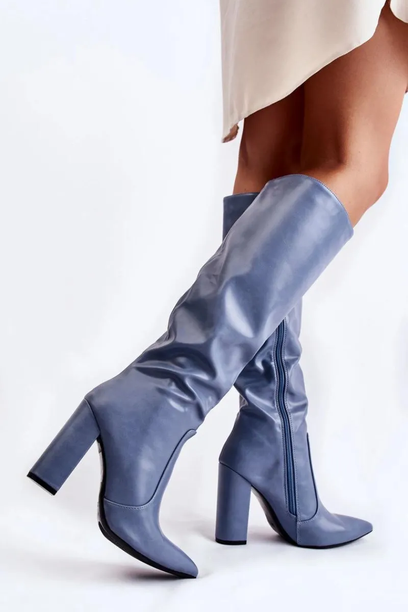 Klasyczne Kozaki Na Słupku e Mayra Damskie Kozaki Na Słupku|Kozaki Przed Kolano