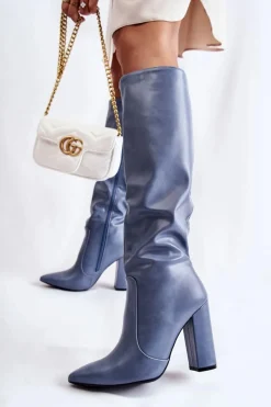 Klasyczne Kozaki Na Słupku e Mayra Damskie Kozaki Na Słupku|Kozaki Przed Kolano