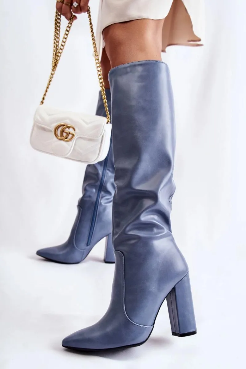 Klasyczne Kozaki Na Słupku e Mayra Damskie Kozaki Na Słupku|Kozaki Przed Kolano