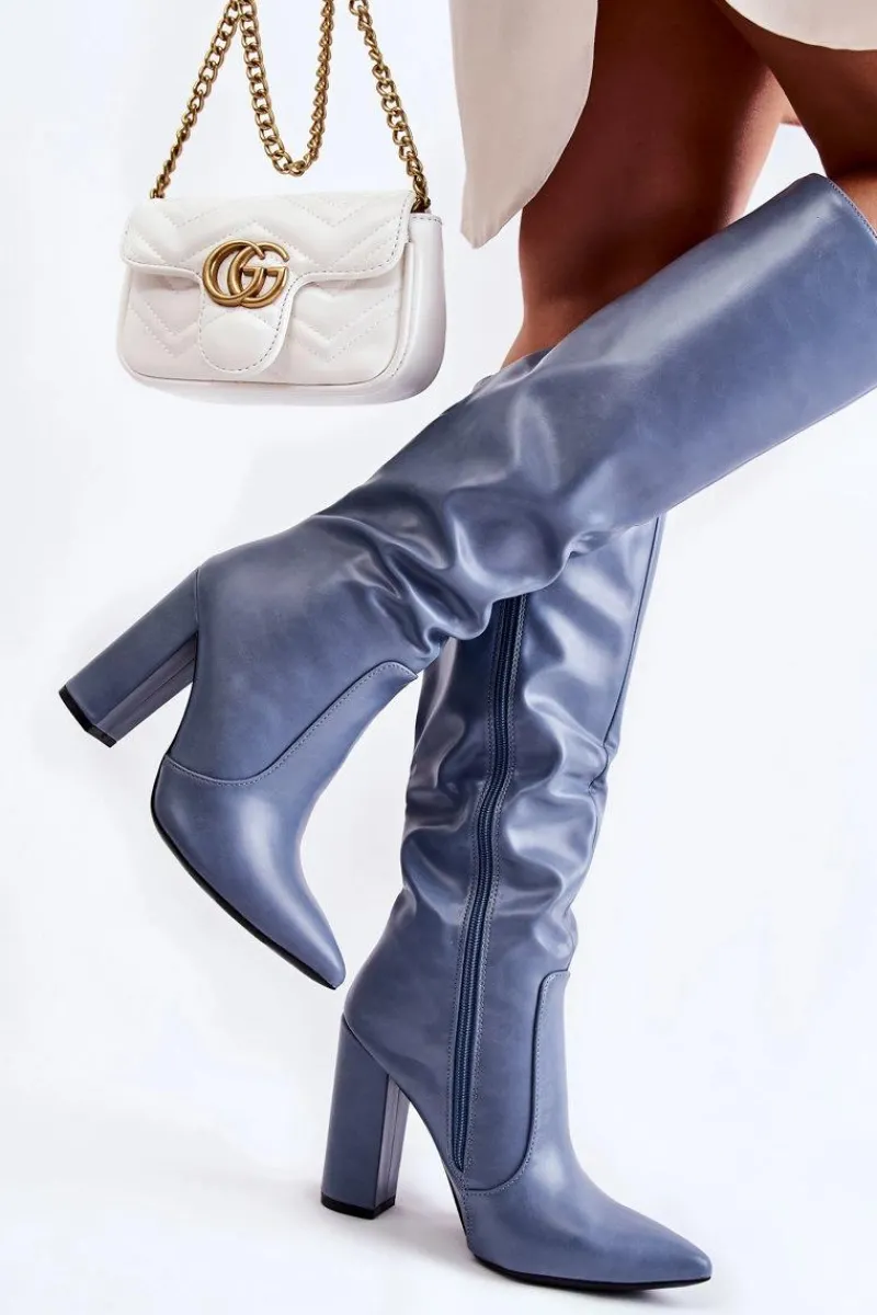 Klasyczne Kozaki Na Słupku e Mayra Damskie Kozaki Na Słupku|Kozaki Przed Kolano