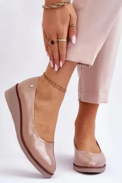 Discount Klasyczne Lakierowane Czółenka Na Koturnie Czarne Paola Damskie Czółenka Na Platformie|Czółenka Klasyczne