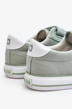 Sale Big Star Shoes Klasyczne Materiałowe Tenisówki Na Rzepy Big Star LL274A202 Zielone