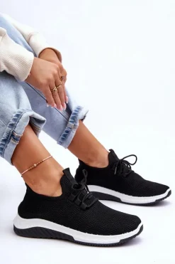 Buty Sportowe Na Platformie|Sneakersy Damskie></noscript>Boto Klasyczne Materiałowe Wsuwane Sneakersy Czarne Gusto