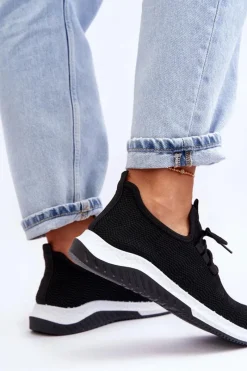 Buty Sportowe Na Platformie|Sneakersy Damskie></noscript>Boto Klasyczne Materiałowe Wsuwane Sneakersy Czarne Gusto