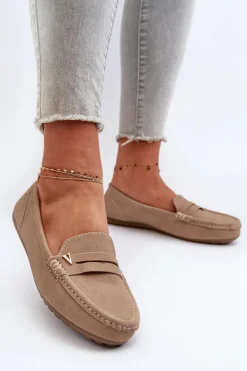 Online Klasyczne Mokasyny Damskie Beżowe Iramarie Damskie Loafersy Damskie|Mokasyny Damskie Zamszowe