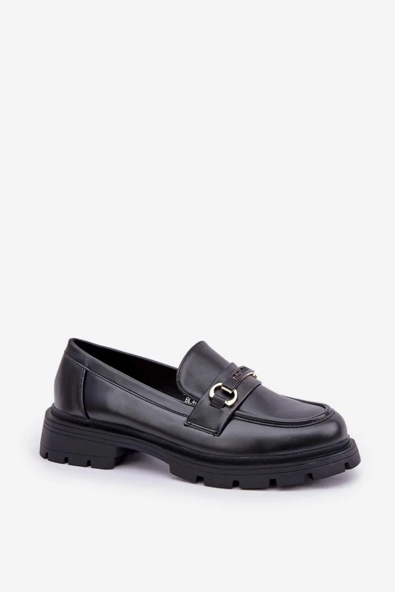 Hot Boto Klasyczne Mokasyny Damskie Z Eko Skóry Czarne Savethira