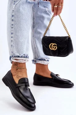 Boto Klasyczne Mokasyny Damskie Czarne Cortez Czarny