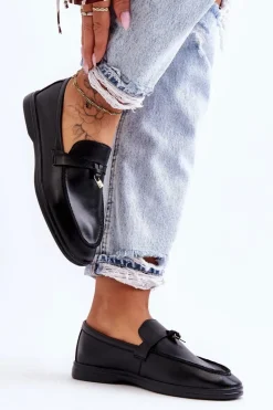 Boto Klasyczne Mokasyny Damskie Czarne Cortez Czarny