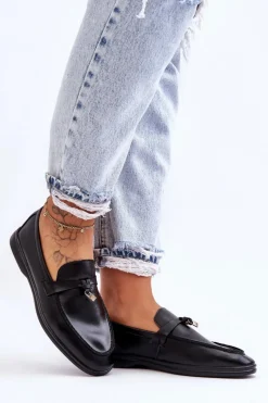 Boto Klasyczne Mokasyny Damskie Czarne Cortez Czarny