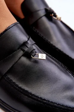 Boto Klasyczne Mokasyny Damskie Czarne Cortez Czarny