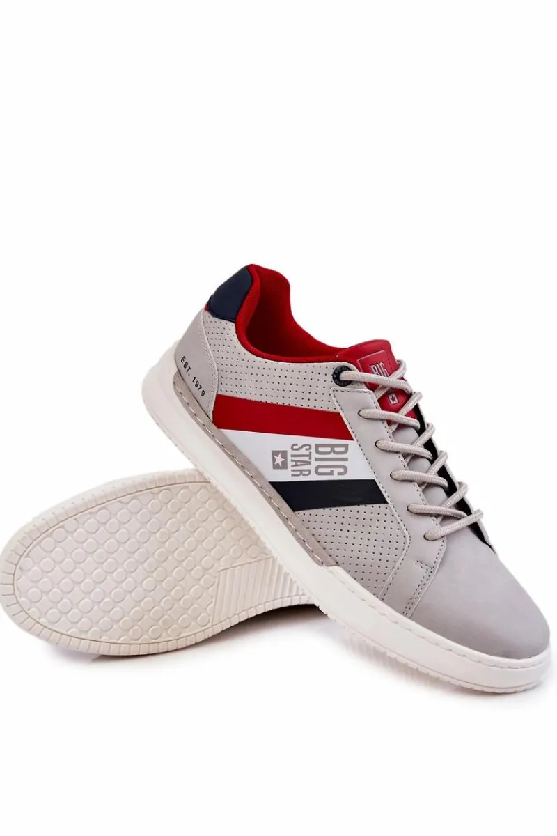 Obuwie Sportowe Męskie>Big Star Shoes Klasyczne Męskie Buty Sportowe Memory Foam Big Star KK174056 Szare
