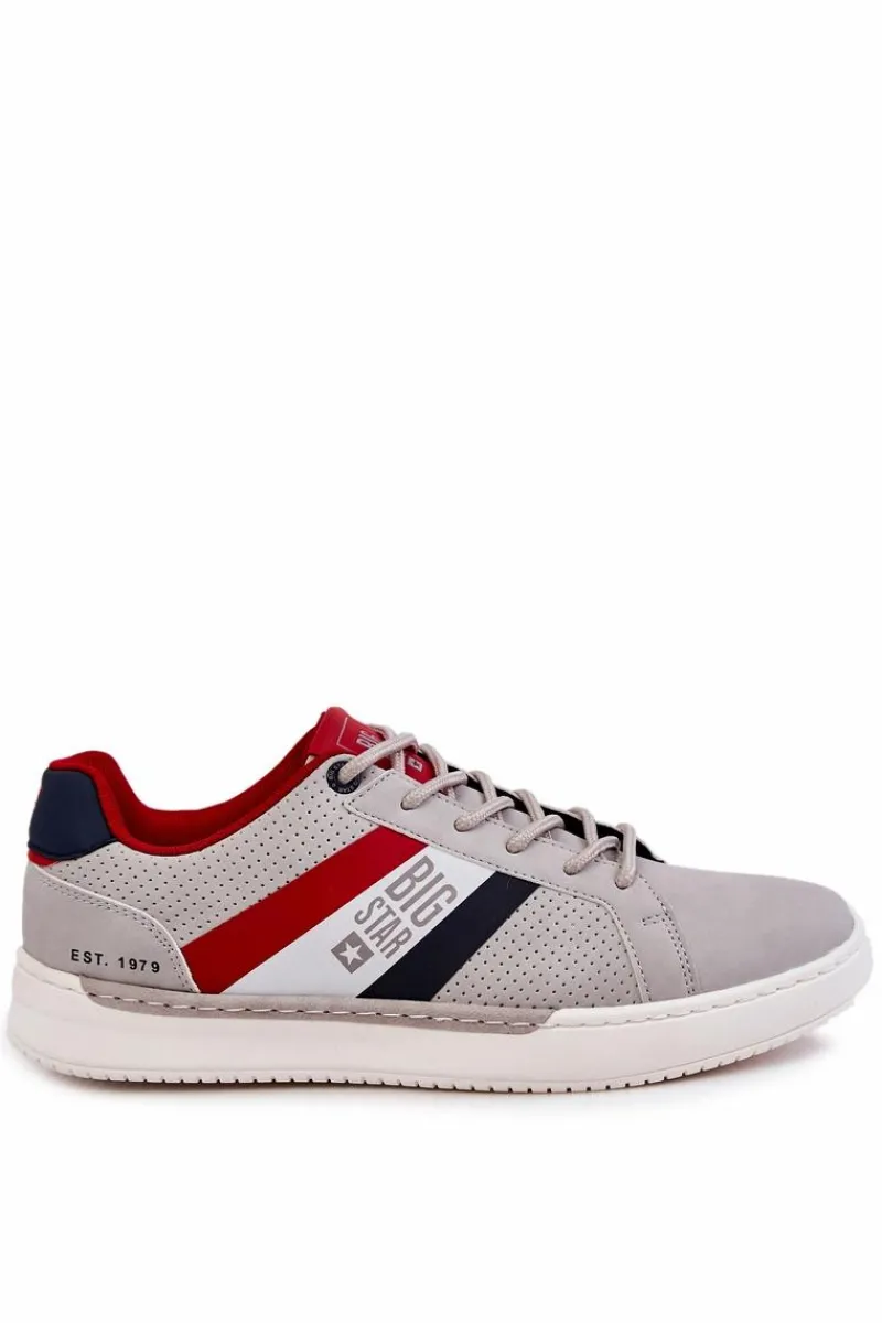 Obuwie Sportowe Męskie>Big Star Shoes Klasyczne Męskie Buty Sportowe Memory Foam Big Star KK174056 Szare