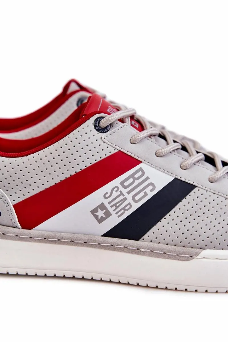 Obuwie Sportowe Męskie>Big Star Shoes Klasyczne Męskie Buty Sportowe Memory Foam Big Star KK174056 Szare