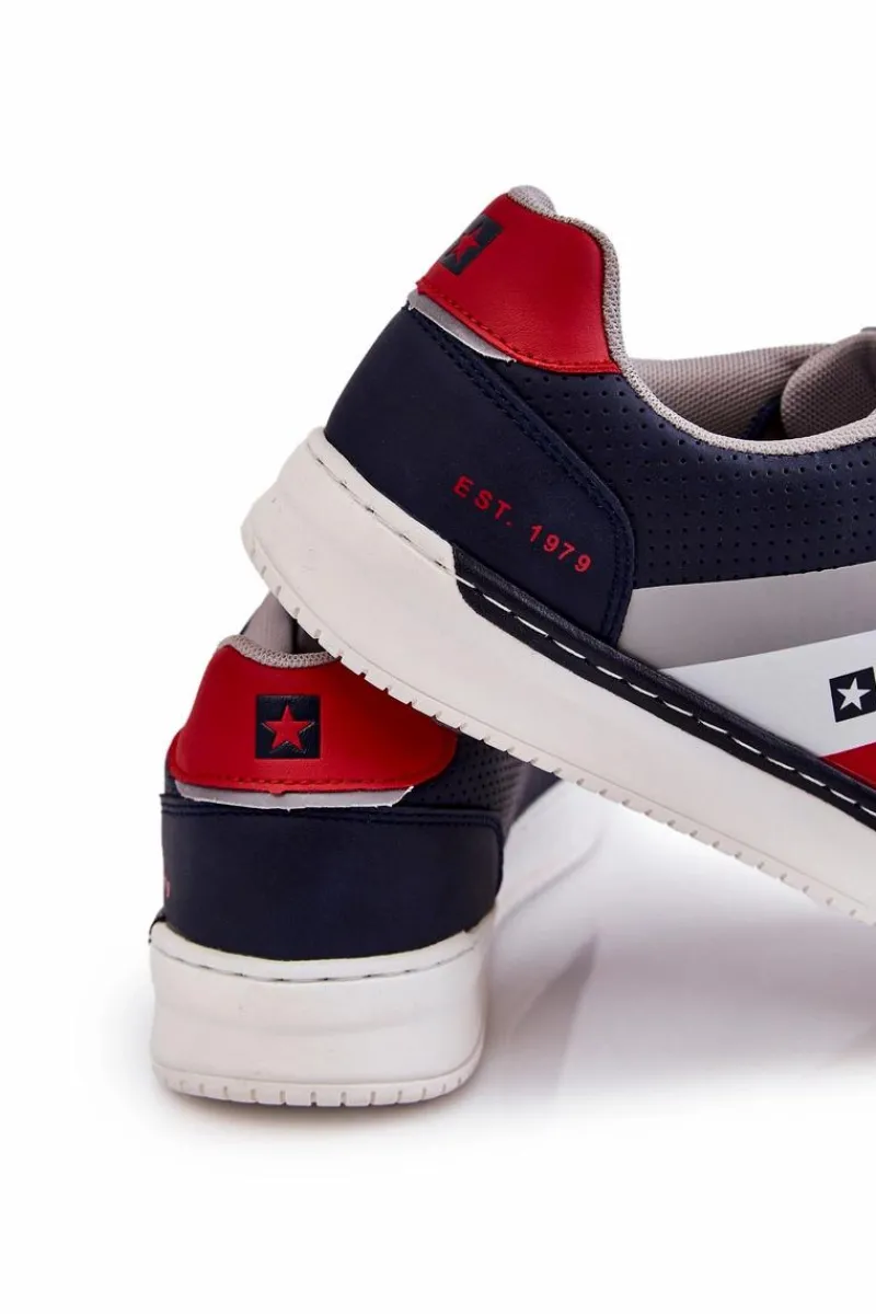 Obuwie Sportowe Męskie>Big Star Shoes Klasyczne Męskie Buty Sportowe Memory Foam Big Star KK174058 Granatowe