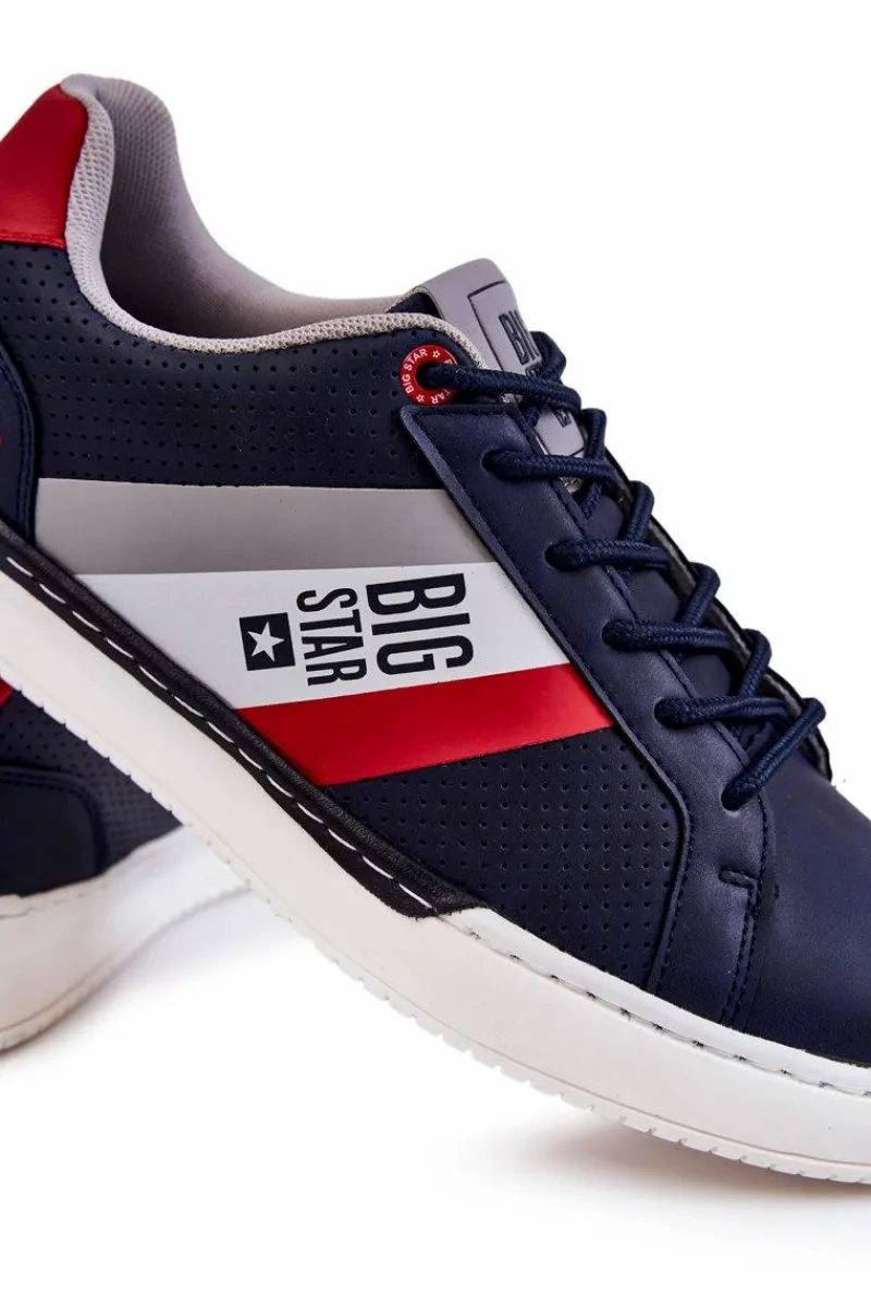 Obuwie Sportowe Męskie>Big Star Shoes Klasyczne Męskie Buty Sportowe Memory Foam Big Star KK174058 Granatowe