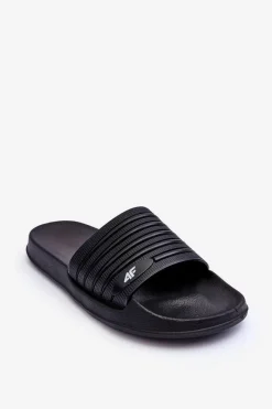 Sale Klasyczne Męskie Klapki SS23FFLIM072-20S Czarne Męskie Klapki Męskie Klasyczne