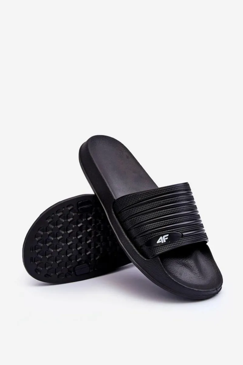 Sale Klasyczne Męskie Klapki SS23FFLIM072-20S Czarne Męskie Klapki Męskie Klasyczne