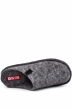 Papcie Męskie>Big Star Shoes Klasyczne Męskie Papcie Big Star KK176001 Szare Szary