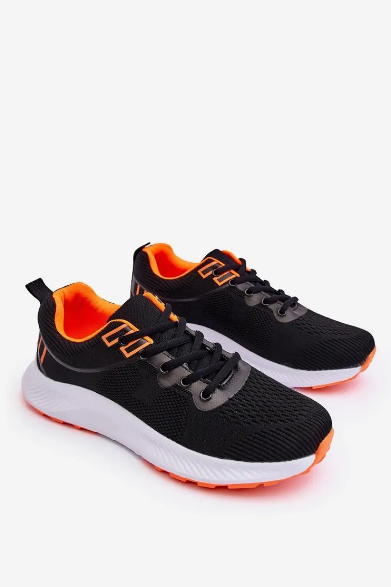 Online Boto Klasyczne Męskie Sportowe Buty Sznurowane Czarno-Pomarańczowe Jasper