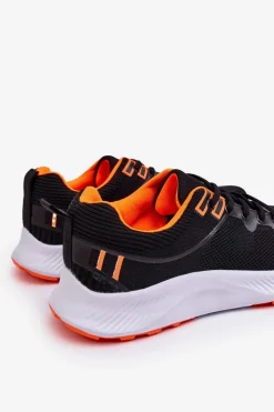 Online Boto Klasyczne Męskie Sportowe Buty Sznurowane Czarno-Pomarańczowe Jasper