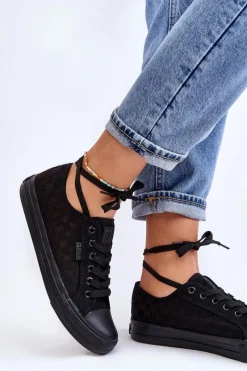 Sale Klasyczne Niskie Trampki Big Star LL274072 Czarne Damskie Trampki Damskie Big Star|Trampki Damskie Niskie