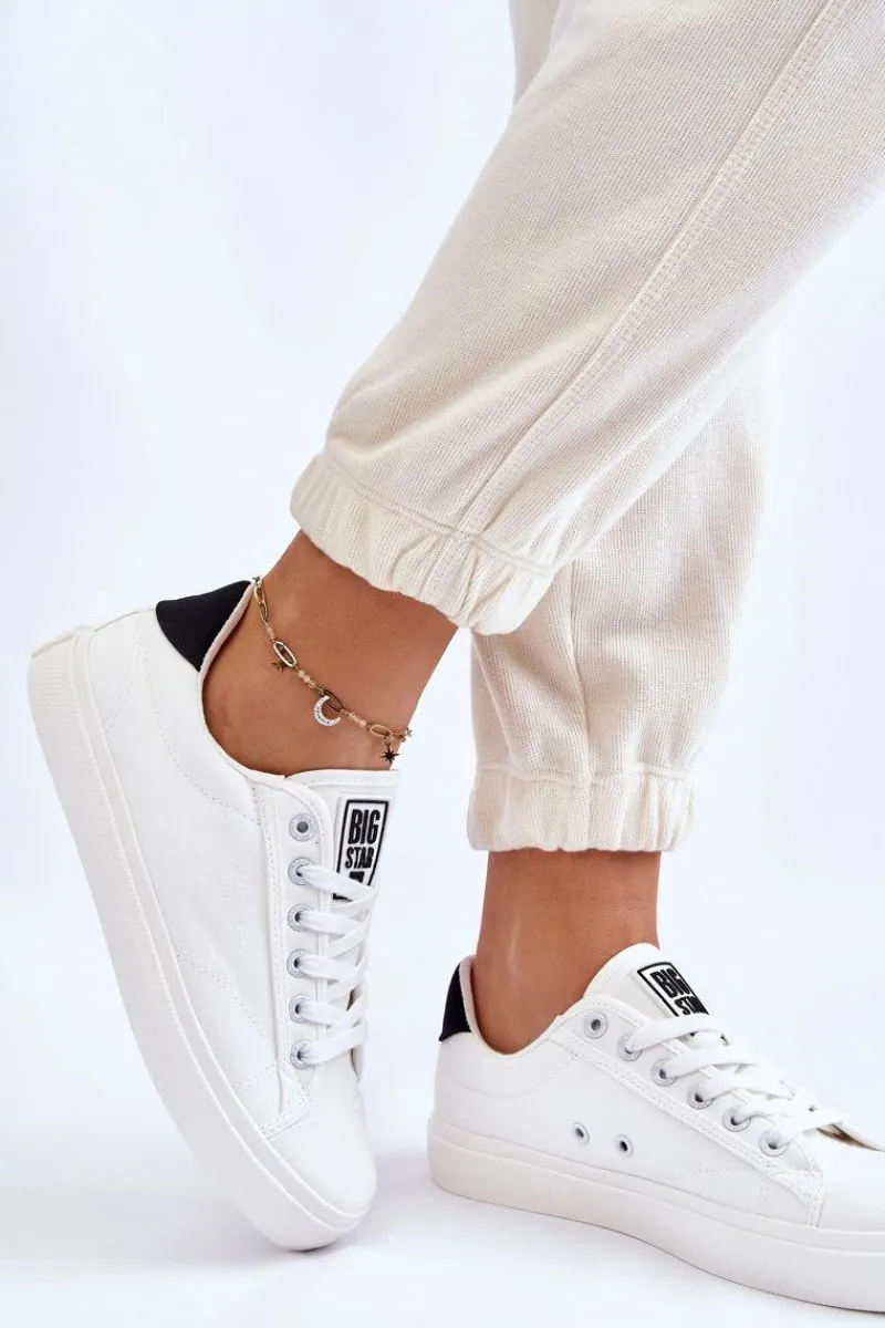 Discount Klasyczne Niskie Trampki Big Star LL274091 Białe Damskie Trampki Damskie Big Star|Trampki Damskie Niskie