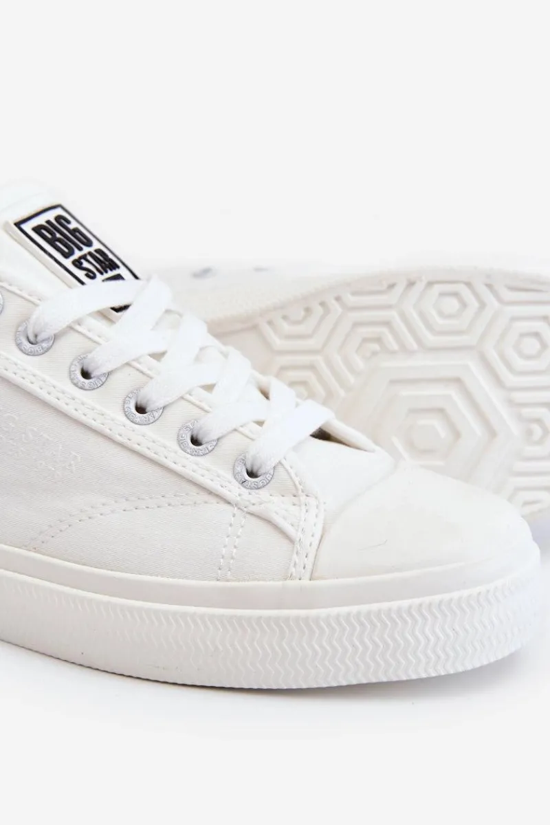 Discount Klasyczne Niskie Trampki Big Star LL274091 Białe Damskie Trampki Damskie Big Star|Trampki Damskie Niskie