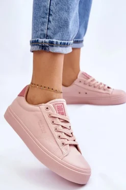 Trampki Damskie Big Star|Trampki Damskie Niskie>Big Star Shoes Klasyczne Niskie Trampki Big Star LL274095 Jasnoróżowe