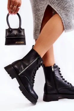 Online Boto Klasyczne Ocieplane Botki Czarne Romy