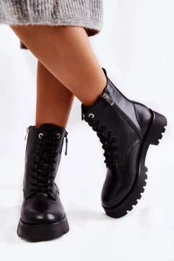 Online Boto Klasyczne Ocieplane Botki Czarne Romy