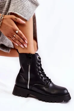 Online Boto Klasyczne Ocieplane Botki Czarne Romy