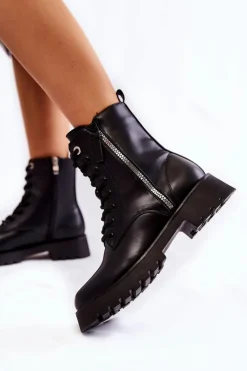Online Boto Klasyczne Ocieplane Botki Czarne Romy