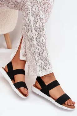 Sandały Płaskie><noscript><img width=