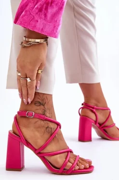 Clearance Klasyczne Sandały Na Obcasie Fuksja Lucetta Damskie Sandały Na Słupku|Sandały Na Obcasie
