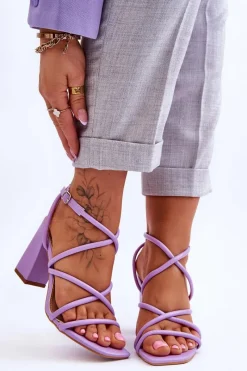 Sandały Na Słupku|Sandały Na Obcasie>Boto Klasyczne Sandały Na Obcasie Fioletowe Lucetta