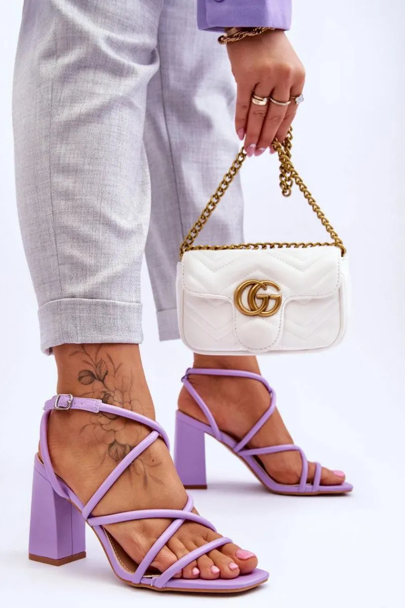 Sandały Na Słupku|Sandały Na Obcasie>Boto Klasyczne Sandały Na Obcasie Fioletowe Lucetta