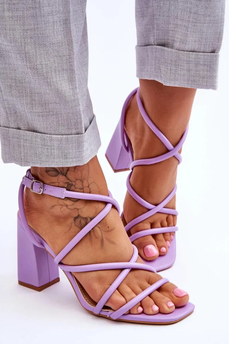 Sandały Na Słupku|Sandały Na Obcasie>Boto Klasyczne Sandały Na Obcasie Fioletowe Lucetta