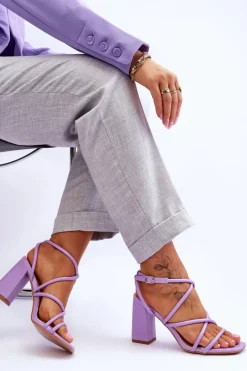 Sandały Na Słupku|Sandały Na Obcasie><noscript><img width=