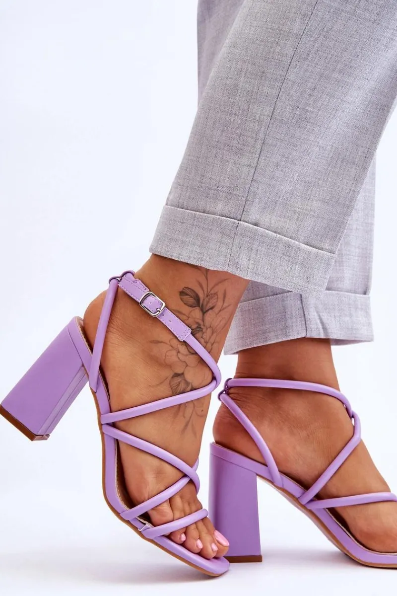 Sandały Na Słupku|Sandały Na Obcasie>Boto Klasyczne Sandały Na Obcasie Fioletowe Lucetta