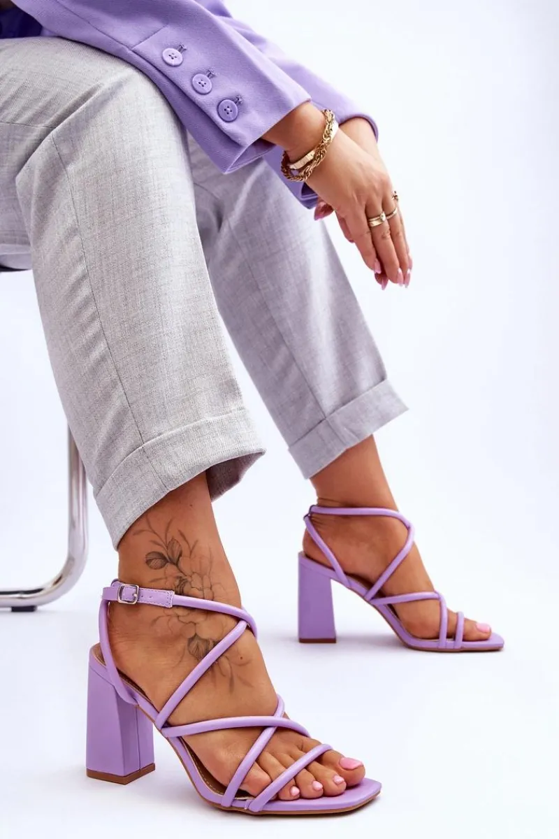 Sandały Na Słupku|Sandały Na Obcasie>Boto Klasyczne Sandały Na Obcasie Fioletowe Lucetta