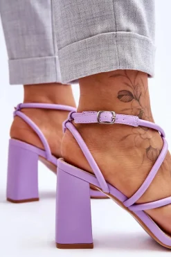 Sandały Na Słupku|Sandały Na Obcasie><noscript><img width=