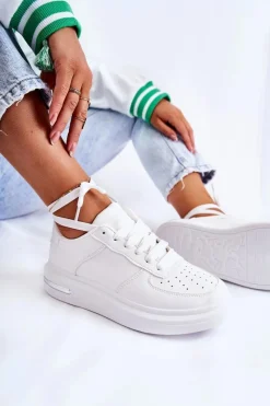 Sneakersy Damskie>Boto Klasyczne Skórzane Buty Sportowe Białe Jennys