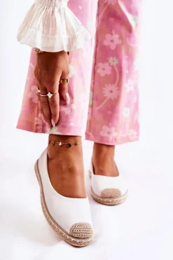 New Klasyczne Skórzane Damskie Espadryle Białe Calabria Damskie Czarne Espadryle