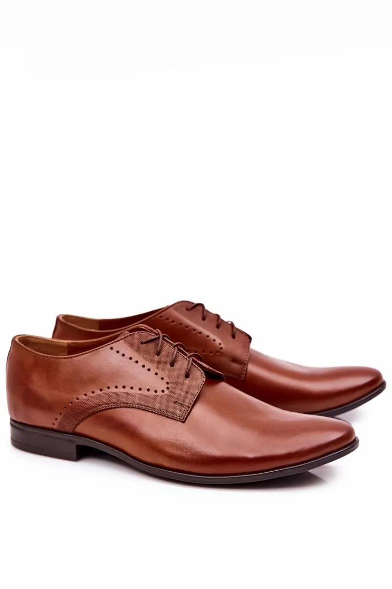 Best Boto Klasyczne Skórzane Półbuty Bednarek 802 Brązowe