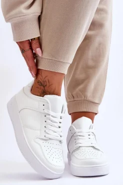 Sneakersy Damskie>Boto Klasyczne Sportowe Buty Na Platformie Białe Larena